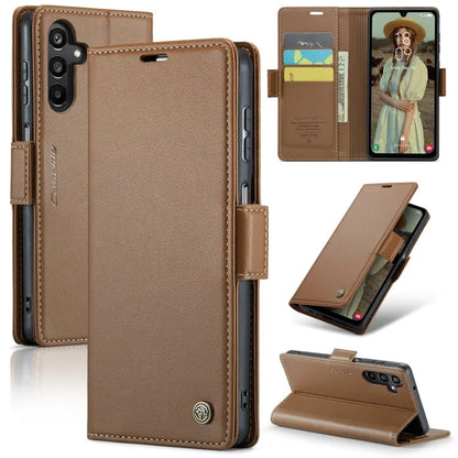Samsung Galaxy A15 5g Leather Wallet Case - RFID Blocking, Stand Function, Card Slots-buycases.co.uk