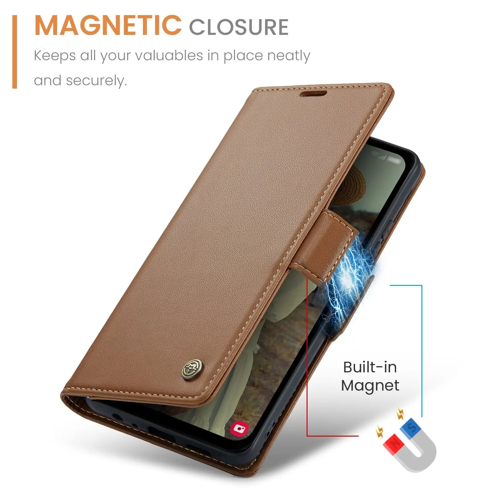 Samsung Galaxy A15 5g Leather Wallet Case - RFID Blocking, Stand Function, Card Slots-buycases.co.uk
