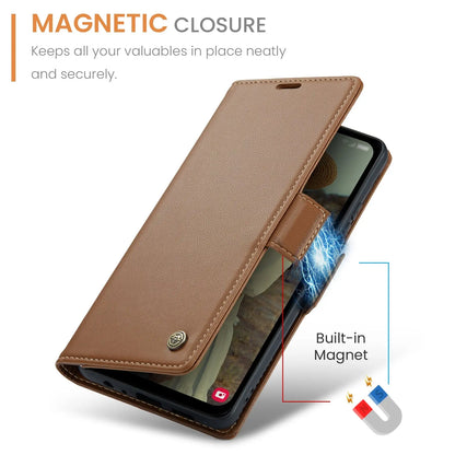 Samsung Galaxy A15 5g Leather Wallet Case - RFID Blocking, Stand Function, Card Slots-buycases.co.uk