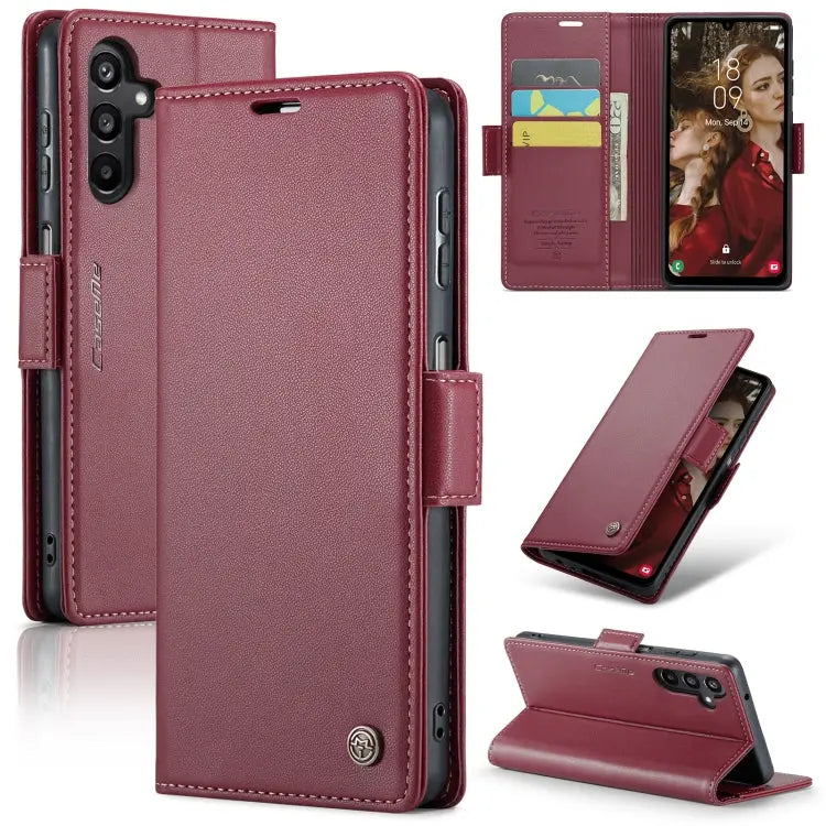 Samsung Galaxy A15 5g Leather Wallet Case - RFID Blocking, Stand Function, Card Slots-buycases.co.uk