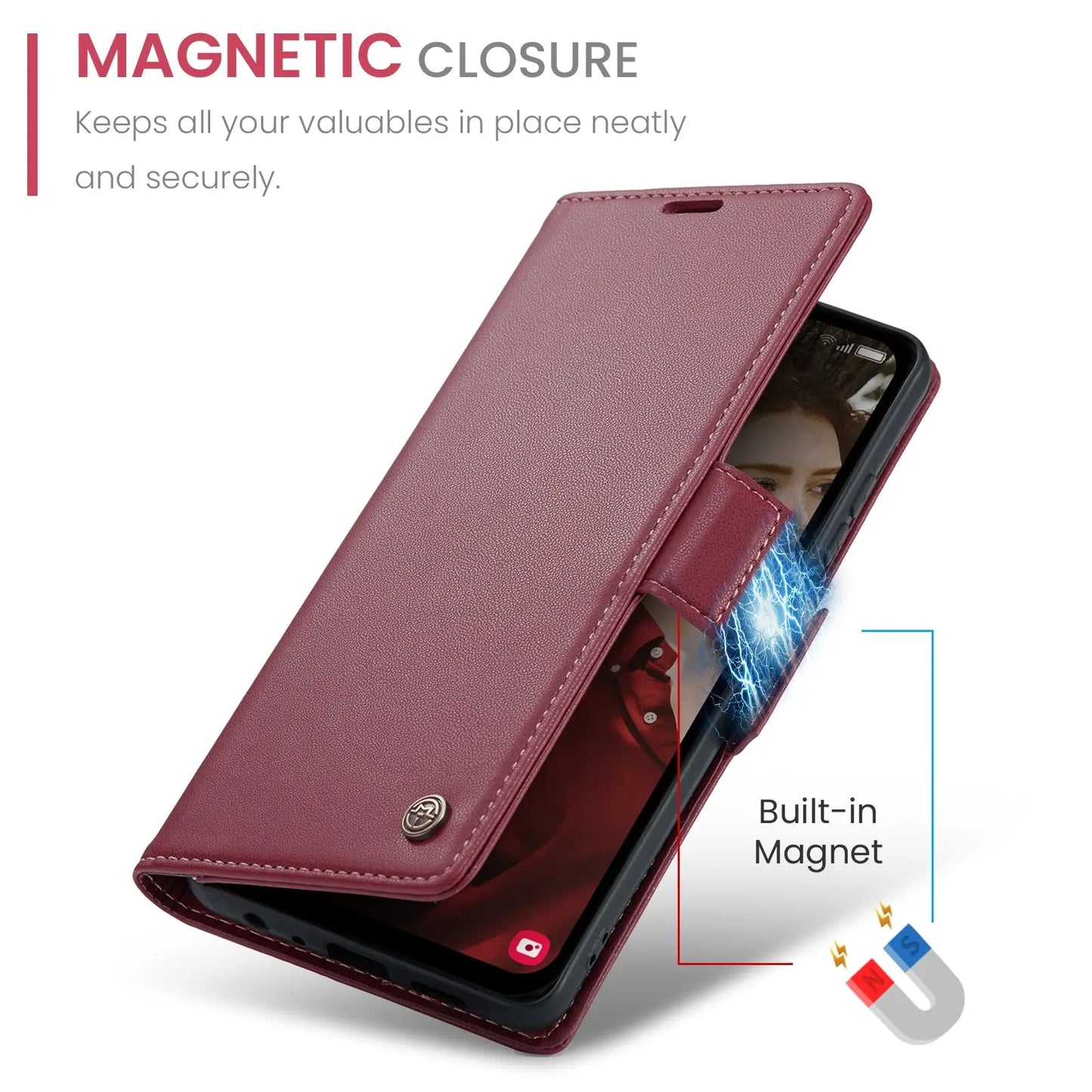 Samsung Galaxy A15 5g Leather Wallet Case - RFID Blocking, Stand Function, Card Slots-buycases.co.uk
