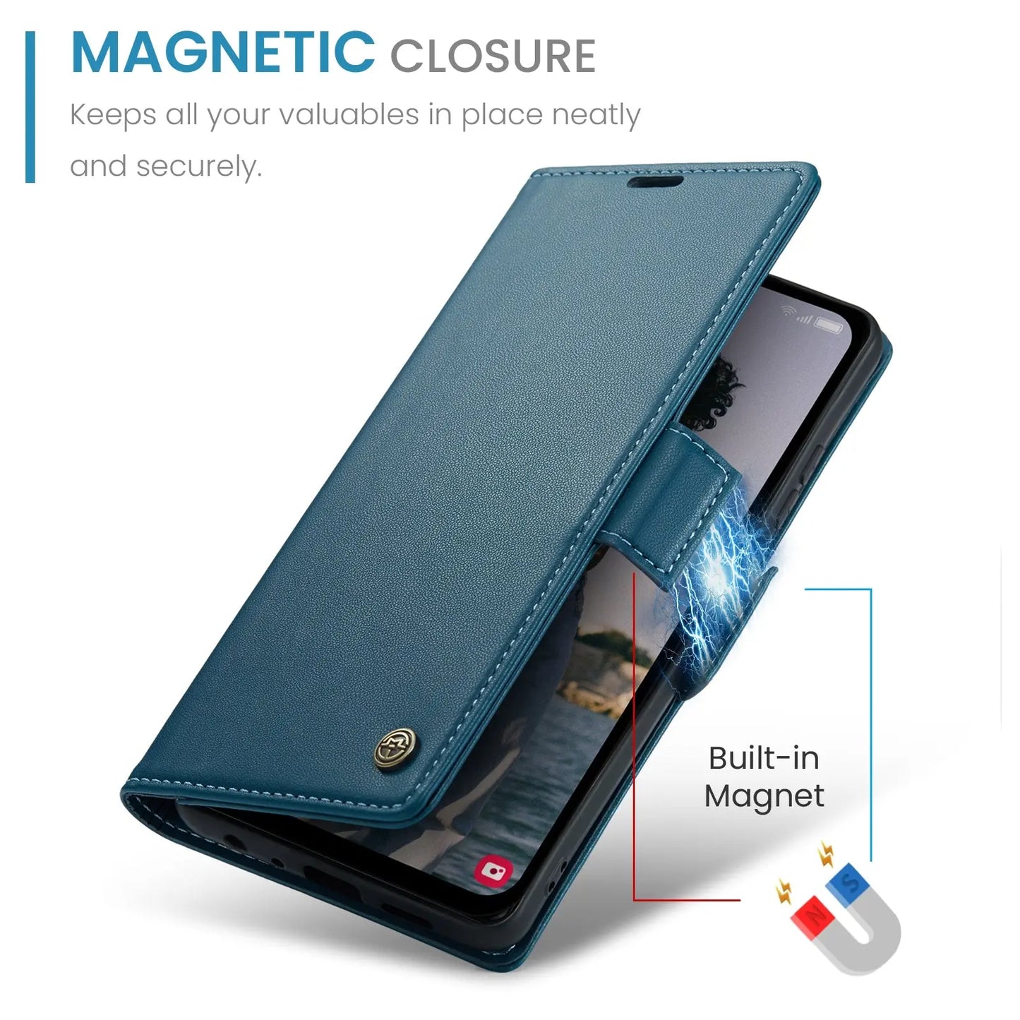 Samsung Galaxy A15 5g Leather Wallet Case - RFID Blocking, Stand Function, Card Slots-buycases.co.uk