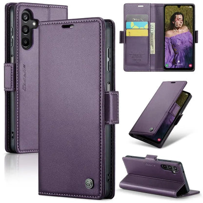 Samsung Galaxy A15 5g Leather Wallet Case - RFID Blocking, Stand Function, Card Slots-buycases.co.uk