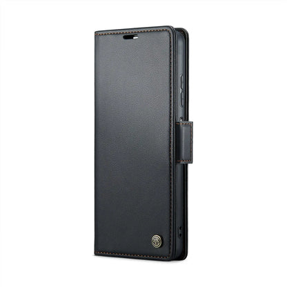 Samsung Galaxy A05s Leather Wallet Case - RFID Blocking, Stand Function, Card Slots-buycases.co.uk
