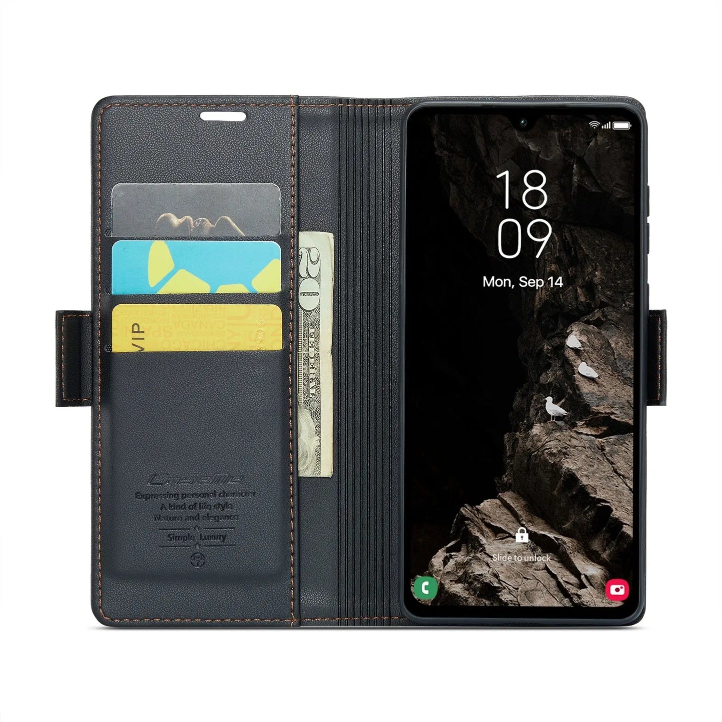 Samsung Galaxy A05s Leather Wallet Case - RFID Blocking, Stand Function, Card Slots-buycases.co.uk