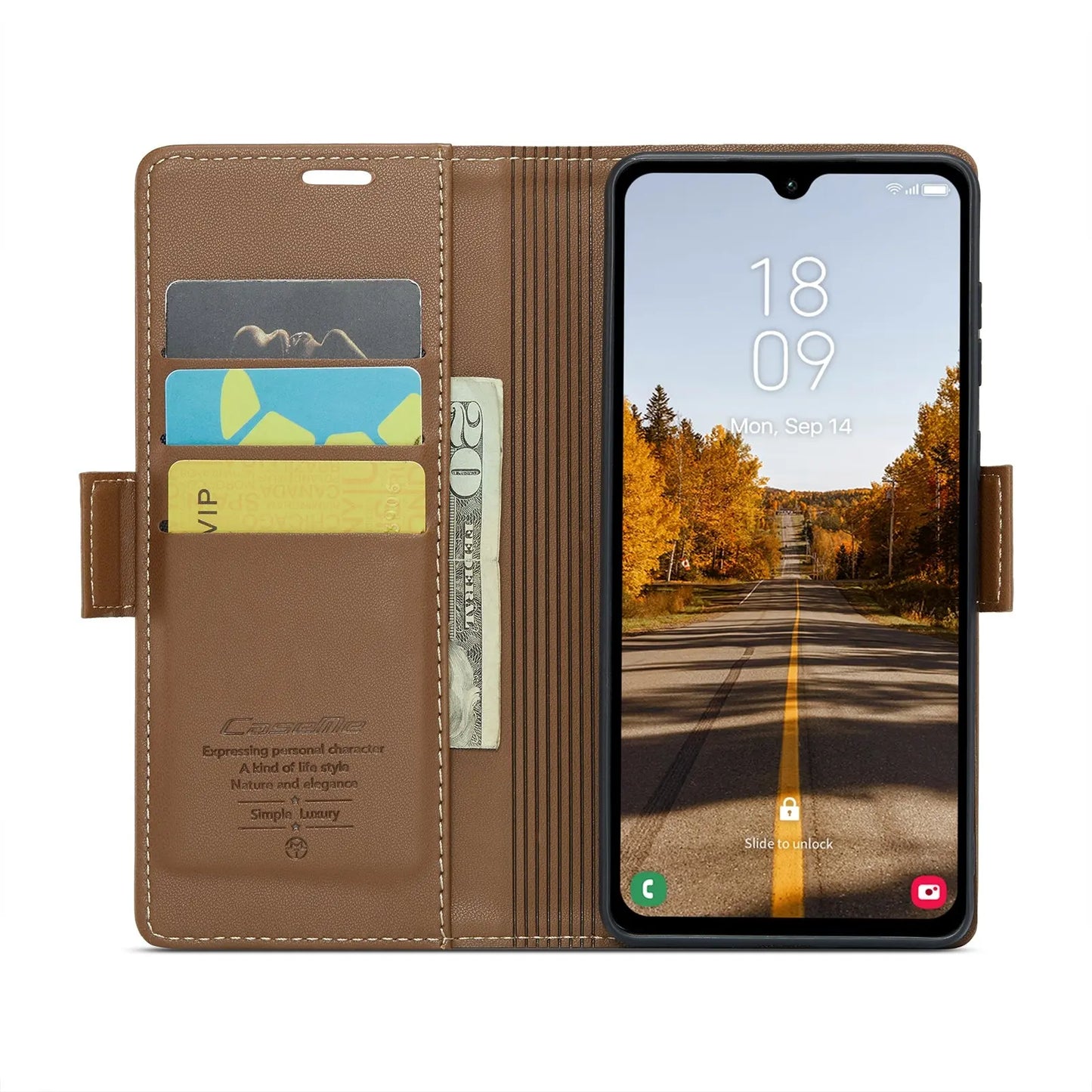 Samsung Galaxy A05s Leather Wallet Case - RFID Blocking, Stand Function, Card Slots-buycases.co.uk