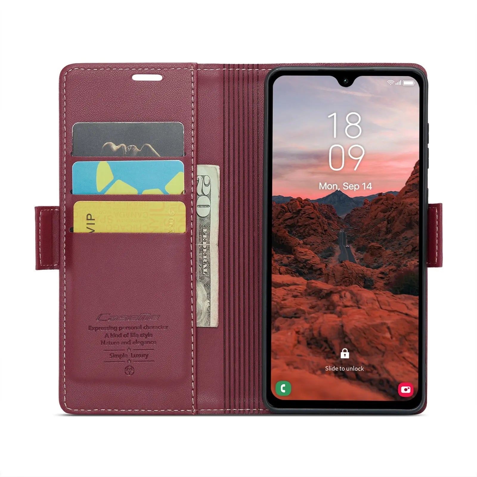 Samsung Galaxy A05s Leather Wallet Case - RFID Blocking, Stand Function, Card Slots-buycases.co.uk