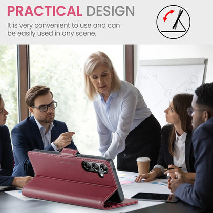 Samsung Galaxy A05s Leather Wallet Case - RFID Blocking, Stand Function, Card Slots-buycases.co.uk