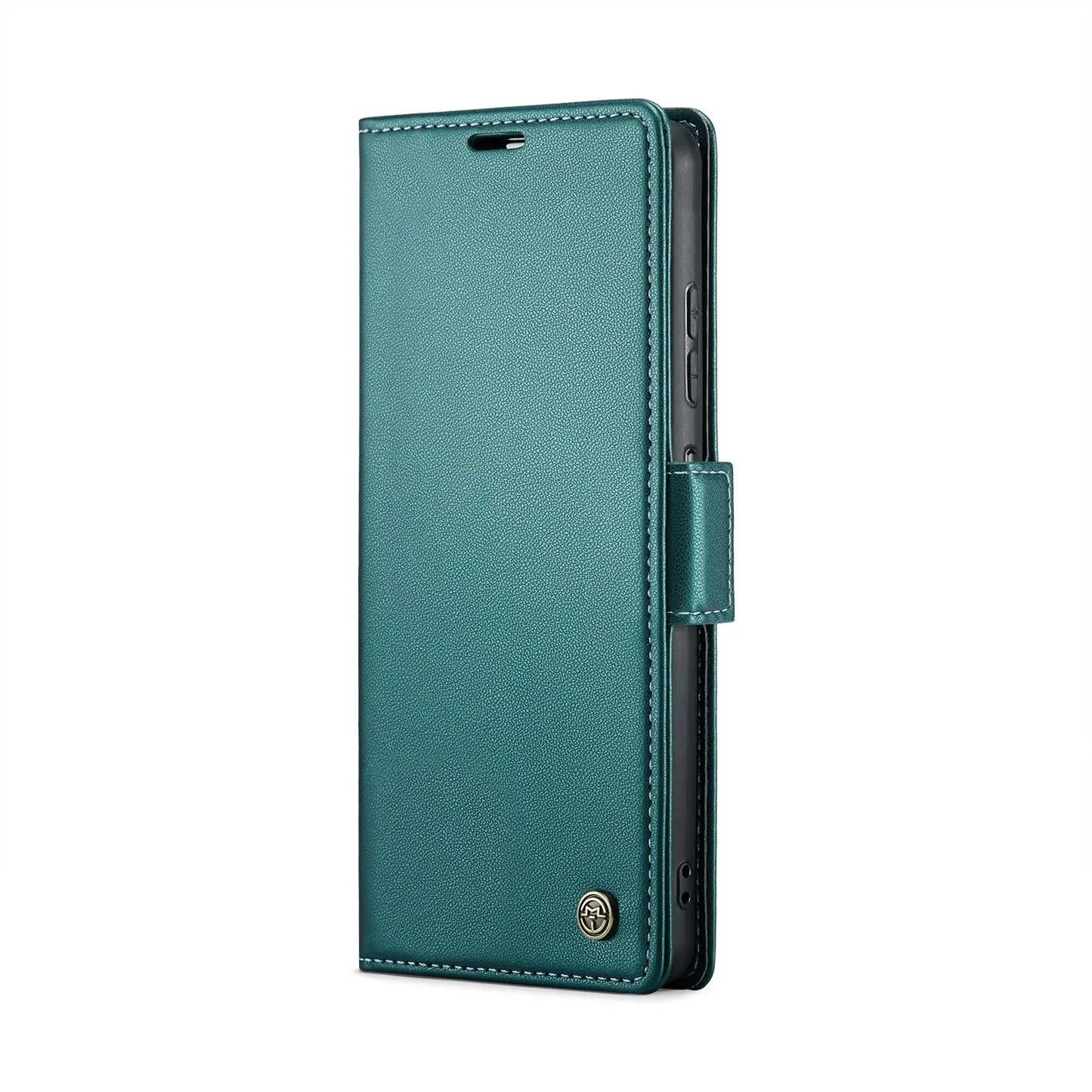 Samsung Galaxy A05s Leather Wallet Case - RFID Blocking, Stand Function, Card Slots-buycases.co.uk