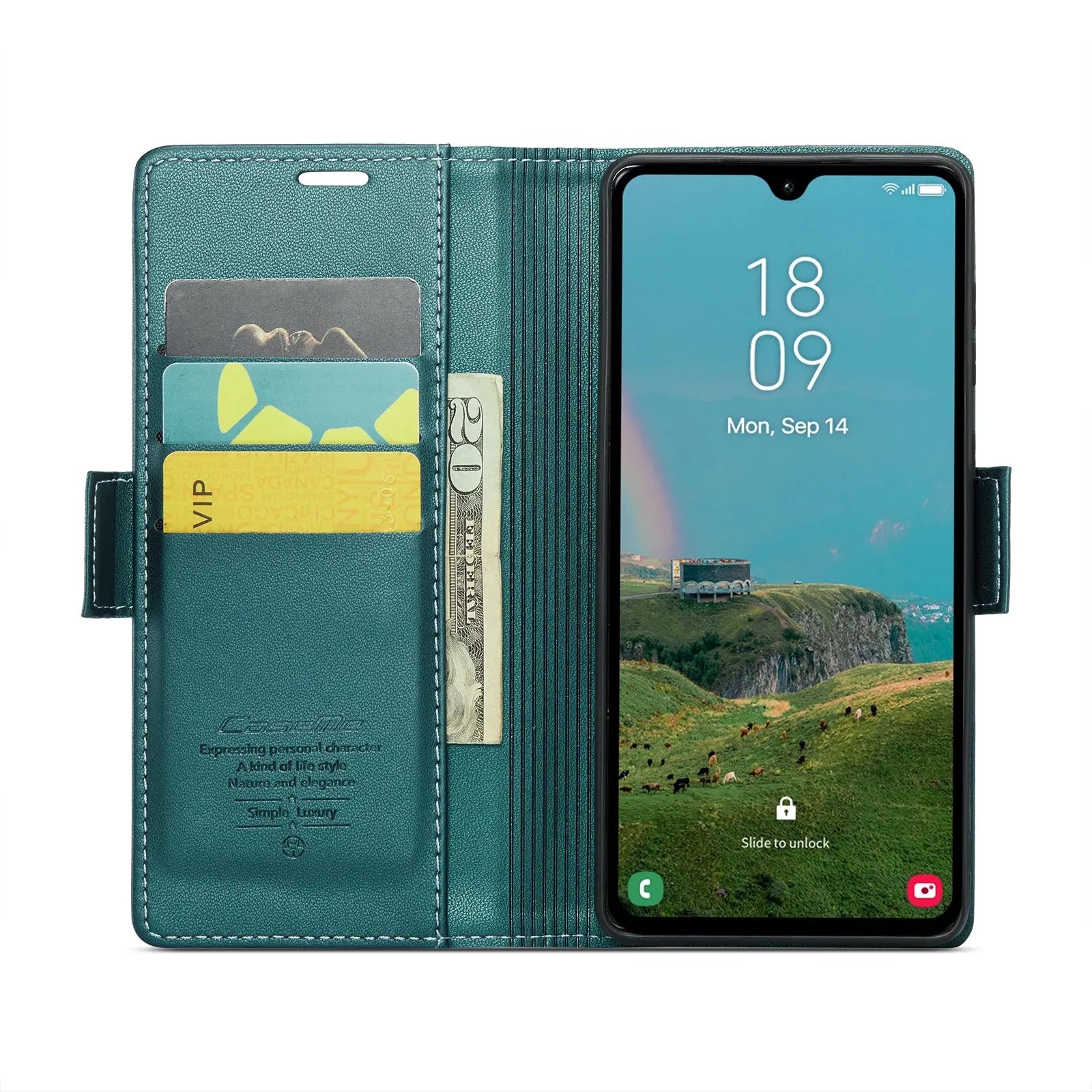 Samsung Galaxy A05s Leather Wallet Case - RFID Blocking, Stand Function, Card Slots-buycases.co.uk