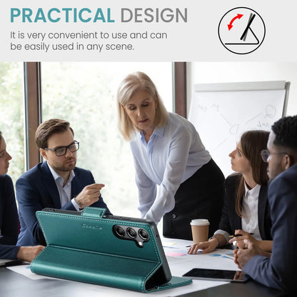 Samsung Galaxy A05s Leather Wallet Case - RFID Blocking, Stand Function, Card Slots-buycases.co.uk