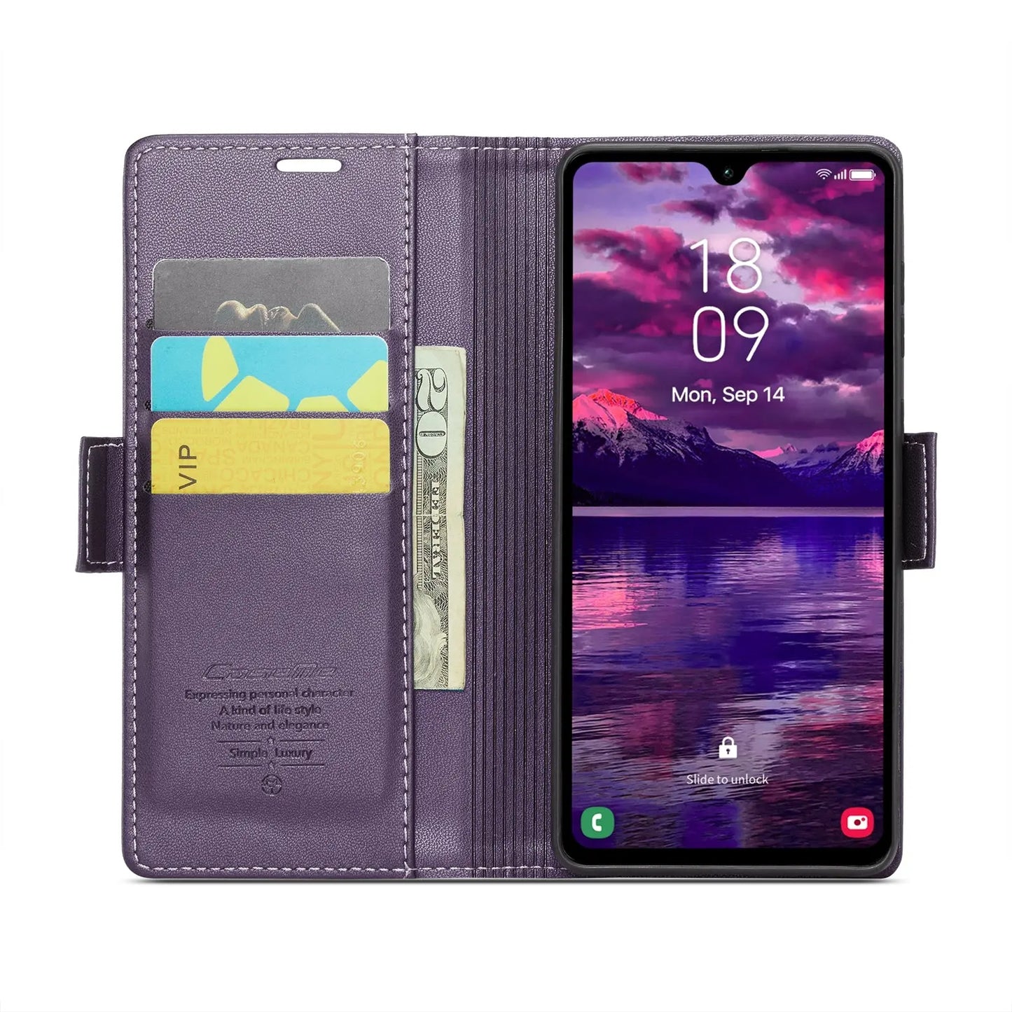 Samsung Galaxy A05s Leather Wallet Case - RFID Blocking, Stand Function, Card Slots-buycases.co.uk