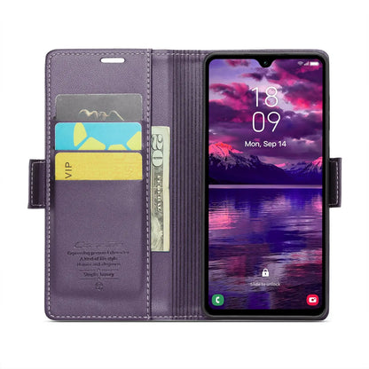 Samsung Galaxy A05s Leather Wallet Case - RFID Blocking, Stand Function, Card Slots-buycases.co.uk