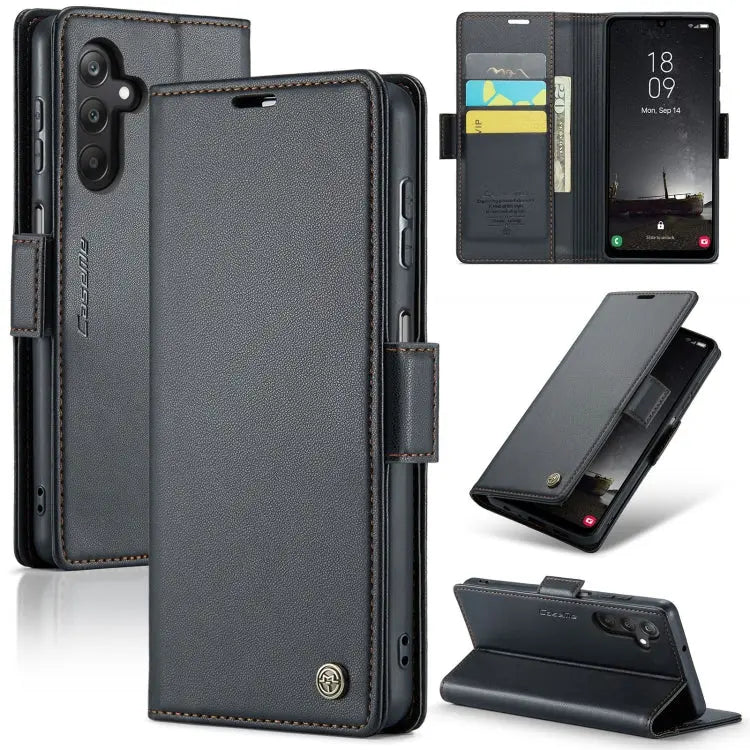 Samsung Galaxy A25 5g Leather Wallet Case - RFID Blocking, Stand Function, Card Slots-buycases.co.uk