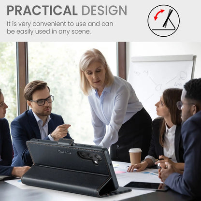 Samsung Galaxy A25 5g Leather Wallet Case - RFID Blocking, Stand Function, Card Slots-buycases.co.uk