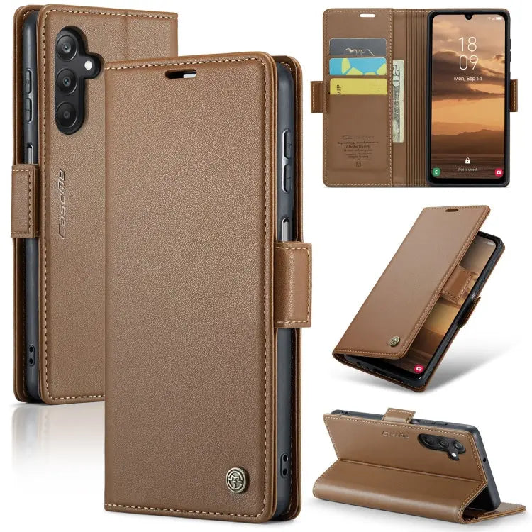 Samsung Galaxy A25 5g Leather Wallet Case - RFID Blocking, Stand Function, Card Slots-buycases.co.uk
