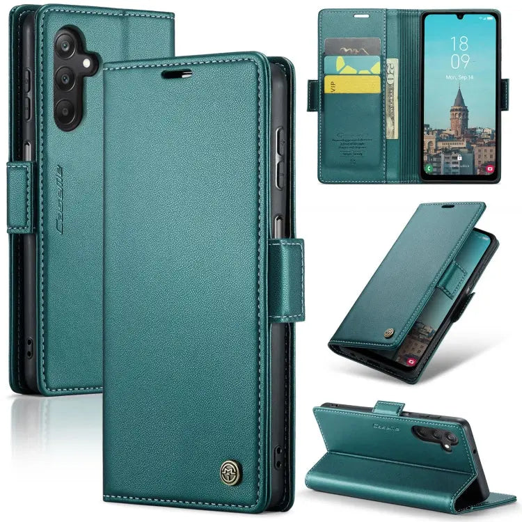 Samsung Galaxy A25 5g Leather Wallet Case - RFID Blocking, Stand Function, Card Slots-buycases.co.uk