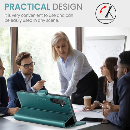 Samsung Galaxy A25 5g Leather Wallet Case - RFID Blocking, Stand Function, Card Slots-buycases.co.uk