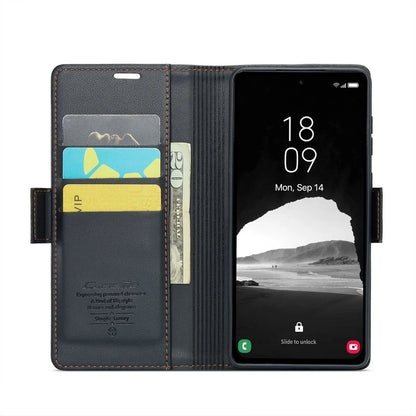 Samsung Galaxy A35 5g Leather Wallet Case - RFID Blocking, Stand Function, Card Slots-buycases.co.uk