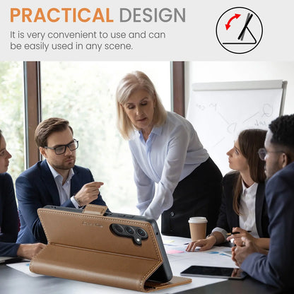 Samsung Galaxy A35 5g Leather Wallet Case - RFID Blocking, Stand Function, Card Slots-buycases.co.uk