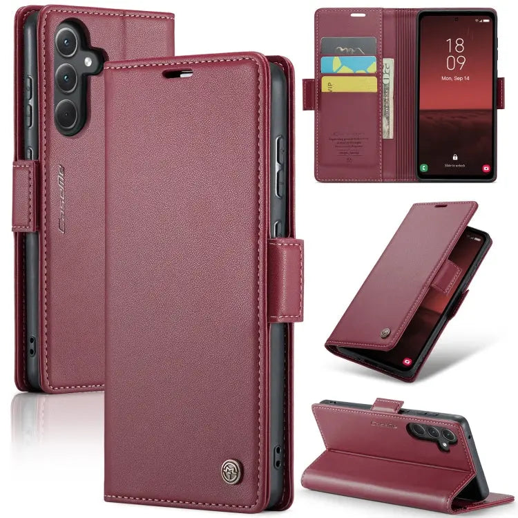 Samsung Galaxy A35 5g Leather Wallet Case - RFID Blocking, Stand Function, Card Slots-buycases.co.uk