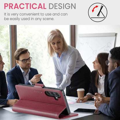 Samsung Galaxy A35 5g Leather Wallet Case - RFID Blocking, Stand Function, Card Slots-buycases.co.uk