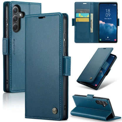 Samsung Galaxy A35 5g Leather Wallet Case - RFID Blocking, Stand Function, Card Slots-buycases.co.uk