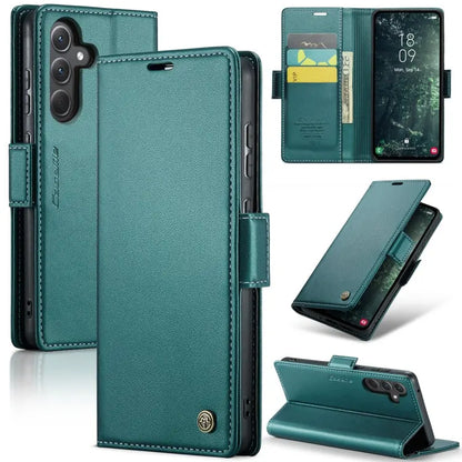 Samsung Galaxy A35 5g Leather Wallet Case - RFID Blocking, Stand Function, Card Slots-buycases.co.uk