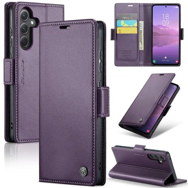 Samsung Galaxy A35 5g Leather Wallet Case - RFID Blocking, Stand Function, Card Slots-buycases.co.uk