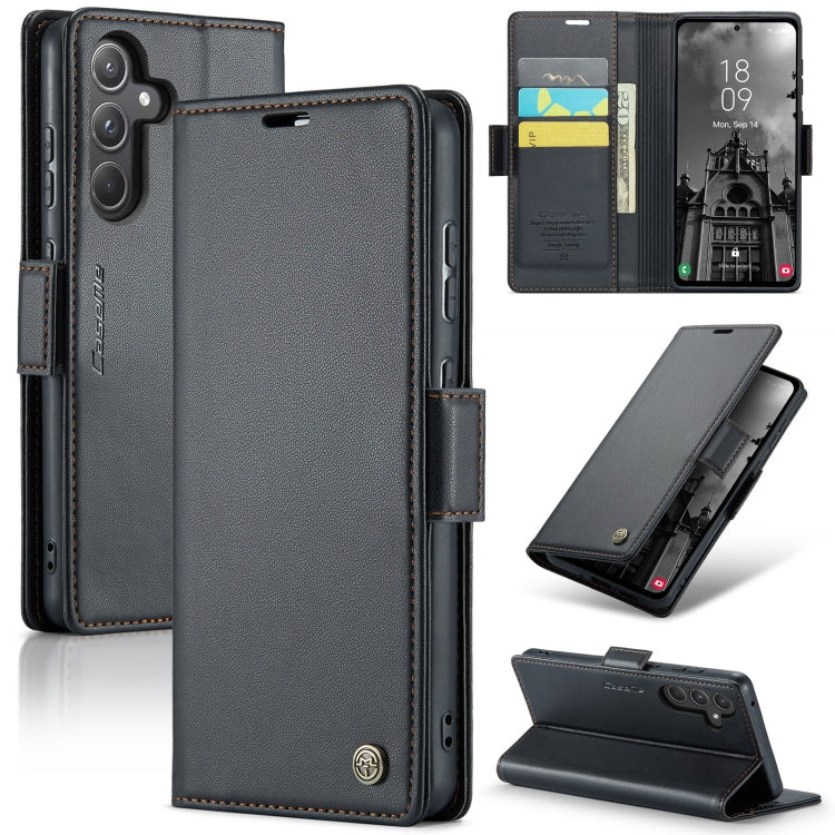 Samsung Galaxy A55 Leather Wallet Case - RFID Blocking, Stand Function, Card Slots-buycases.co.uk