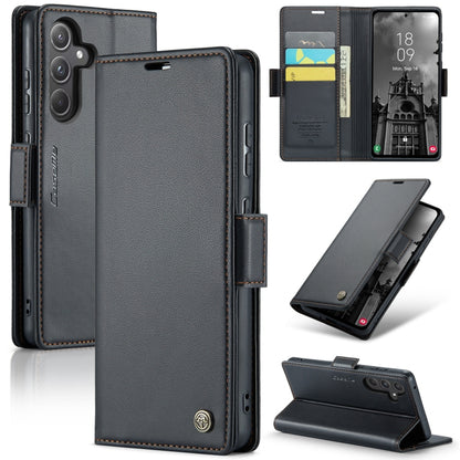 Samsung Galaxy A55 Leather Wallet Case - RFID Blocking, Stand Function, Card Slots-buycases.co.uk