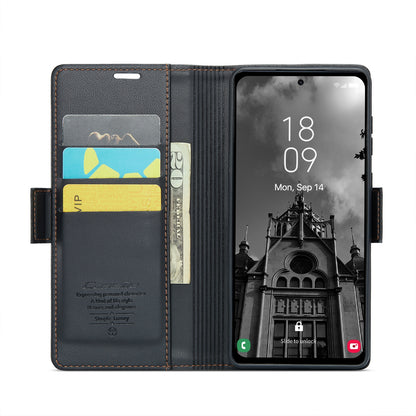 Samsung Galaxy A55 Leather Wallet Case - RFID Blocking, Stand Function, Card Slots-buycases.co.uk