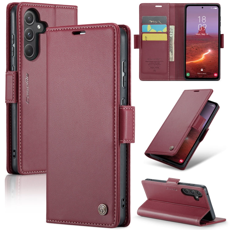 Samsung Galaxy A55 Leather Wallet Case - RFID Blocking, Stand Function, Card Slots-buycases.co.uk