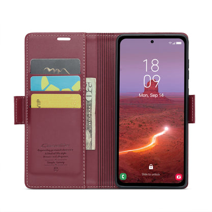 Samsung Galaxy A55 Leather Wallet Case - RFID Blocking, Stand Function, Card Slots-buycases.co.uk