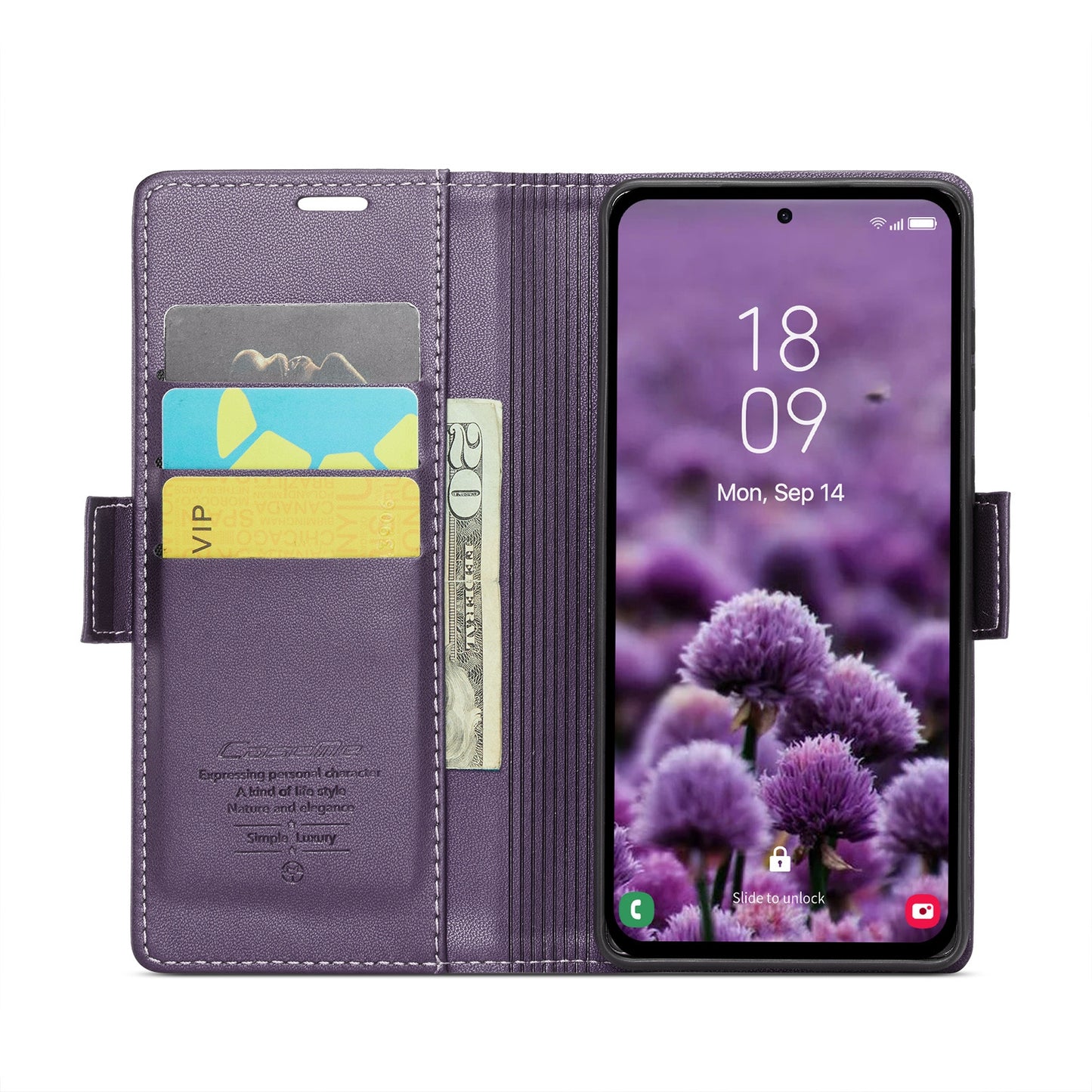 Samsung Galaxy A55 Leather Wallet Case - RFID Blocking, Stand Function, Card Slots-buycases.co.uk