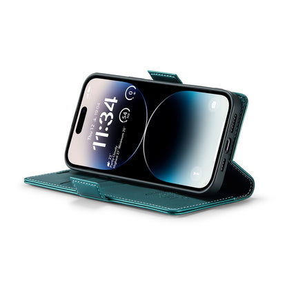 iPhone 14 Pro Leather Wallet Case - RFID Blocking, Stand Function, Card Slots