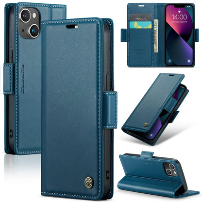 iPhone 13 mini Leather Wallet Case - RFID Blocking, Stand Function, Card Slots
