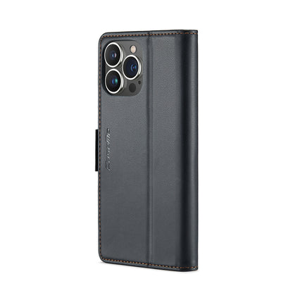 iPhone 13 Pro Leather Wallet Case - RFID Blocking, Stand Function, Card Slots