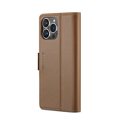 iPhone 13 Pro Leather Wallet Case - RFID Blocking, Stand Function, Card Slots