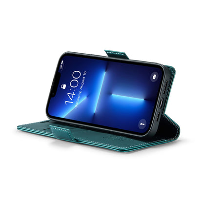 iPhone 13 Pro Max Leather Wallet Case - RFID Blocking, Stand Function, Card Slots