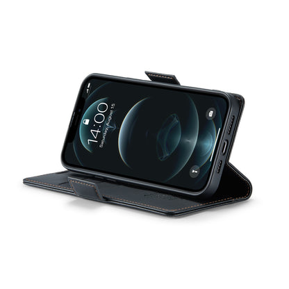 iPhone 12 Pro Max Leather Wallet Case - RFID Blocking, Stand Function, Card Slots