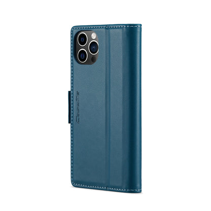 iPhone 12 Pro Max Leather Wallet Case - RFID Blocking, Stand Function, Card Slots