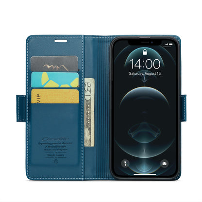 iPhone 12 Pro Max Leather Wallet Case - RFID Blocking, Stand Function, Card Slots