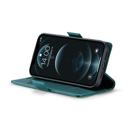 iPhone 12 Pro Max Leather Wallet Case - RFID Blocking, Stand Function, Card Slots