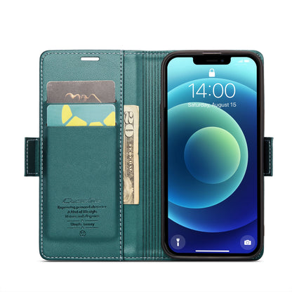 iPhone 12 mini Leather Wallet Case - RFID Blocking, Stand Function, Card Slots