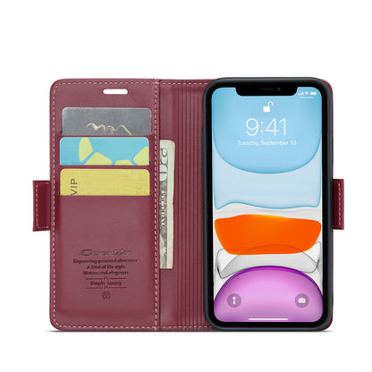 iPhone 11 Leather Wallet Case - RFID Blocking, Stand Function, Card Slots