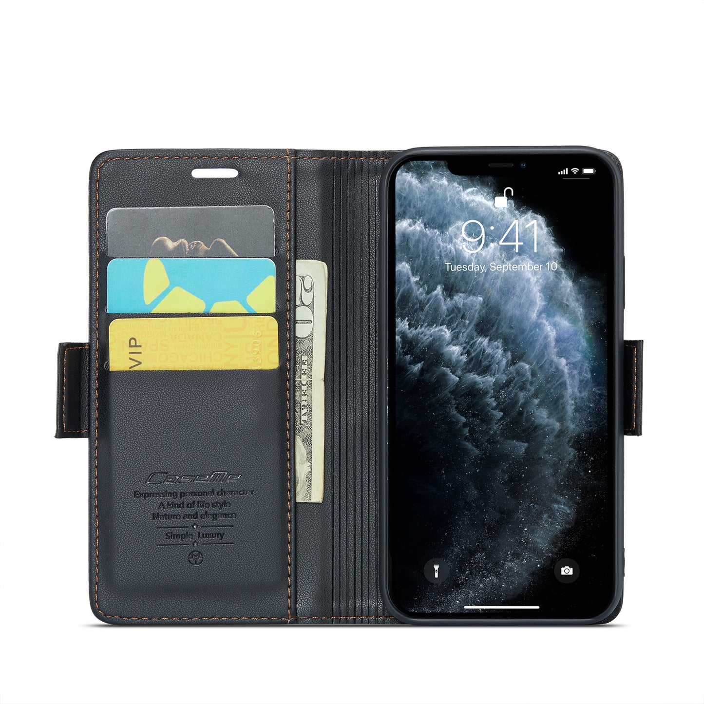 iPhone 11 Pro Leather Wallet Case - RFID Blocking, Stand Function, Card Slots