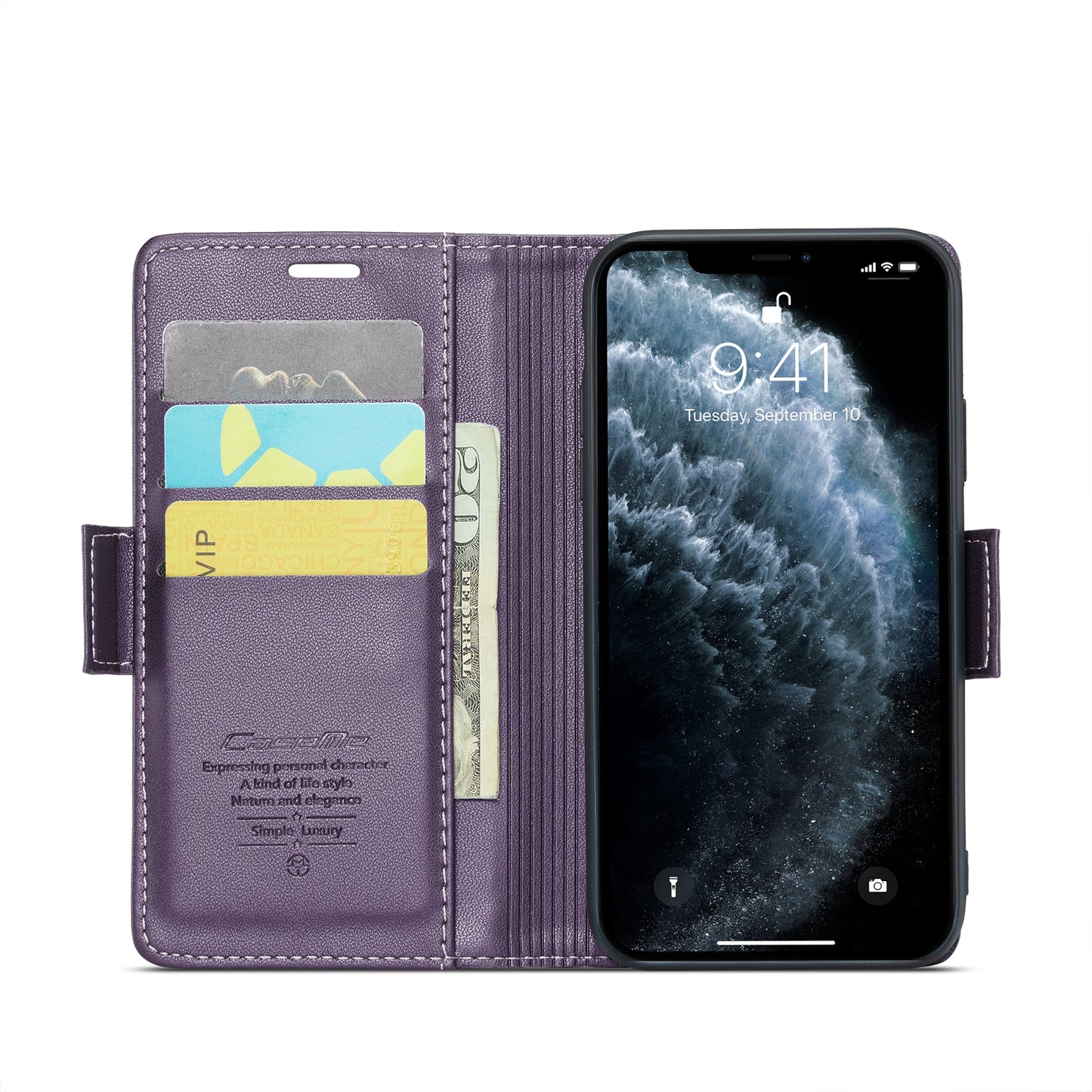 iPhone 11 Pro Leather Wallet Case - RFID Blocking, Stand Function, Card Slots