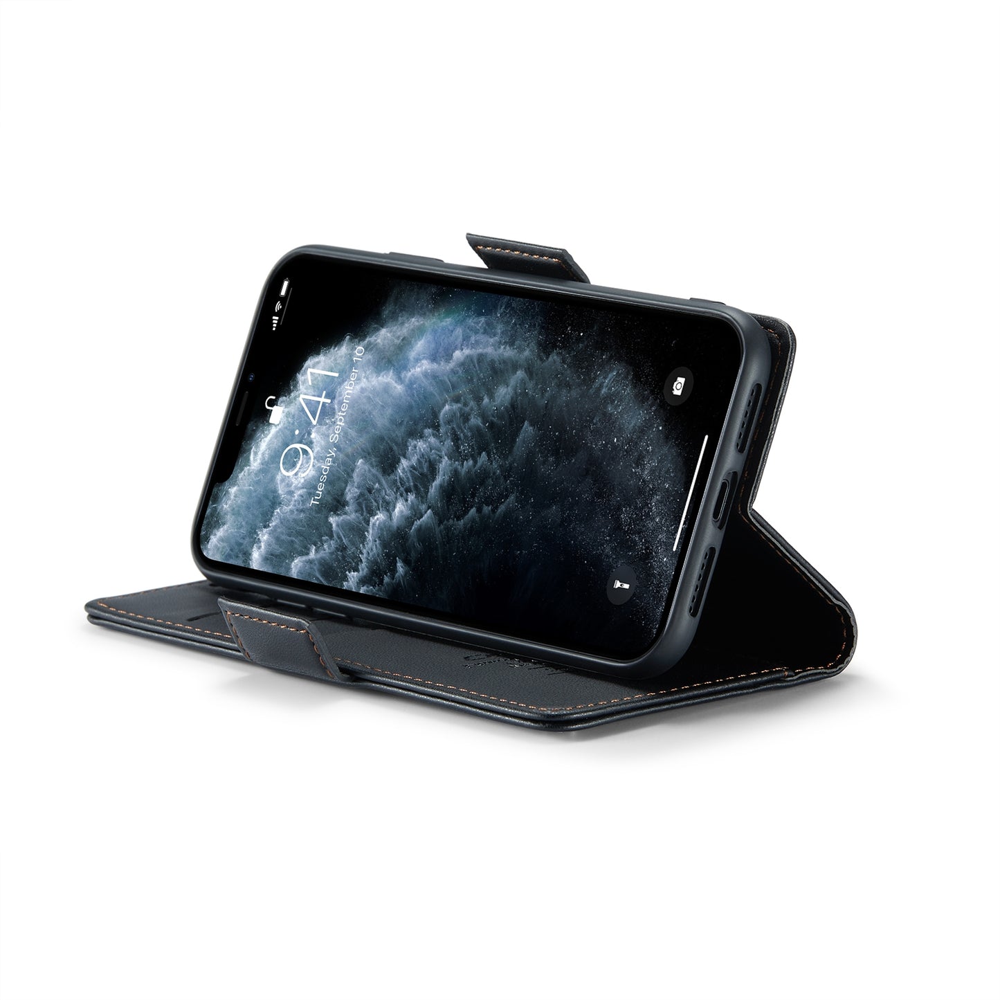 iPhone 11 Pro Max Leather Wallet Case - RFID Blocking, Stand Function, Card Slots