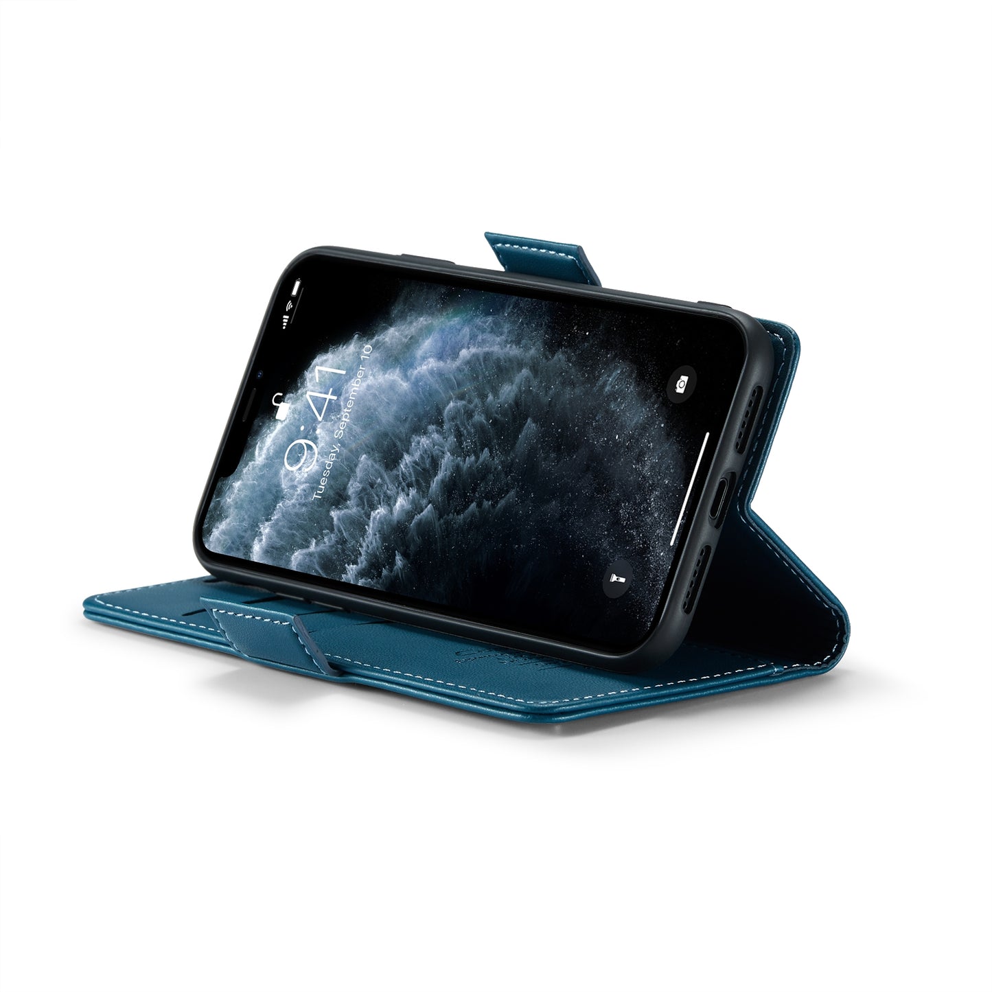 iPhone 11 Pro Max Leather Wallet Case - RFID Blocking, Stand Function, Card Slots